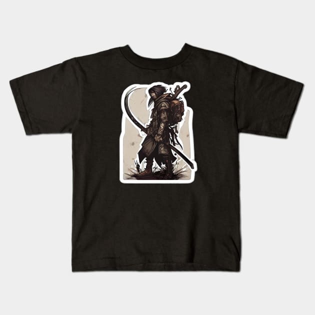 Samurai Headhunter Kids T-Shirt by UVCottage